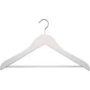 NAHANCO 2007-15W Suit Hanger-Executive Series, 17"L, Wood-WH, Pkg Qty 50