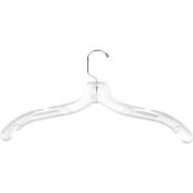 NAHANCO 505 Dress Hanger-Middle Heavy Weight, 17"L x 1/2"W, Plastic-CL, Pkg Qty 100