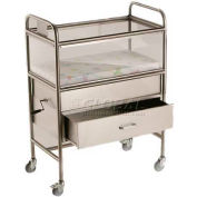 NK Medical Millennium Bassinet 9000X17T, 31"L x 17-1/2"W x 43"H, Stainless Steel