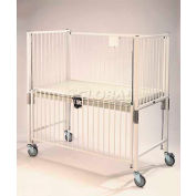 NK Medical Infant Standard Crib C1980CL, 30"W x 44"L x 61"H, Flat Deck, Chrome