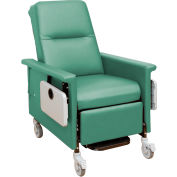 NK Medical Recliner with Infinite Recline, 5&quot; Casters, Push Bar & Side Table, Iced Mint
