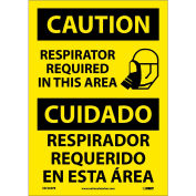 Bilingual Vinyl Sign - Caution Respirator Required In This Area