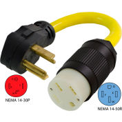 Conntek EV1430T NEMA 14-30P to NEMA 14-50R Electric Vehicle Pigtail Adapter Cord
