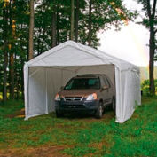 Shelterlogic Super Max™ Canopy With 2-In-1 Encl Kit 23572, 10'W X 20'L, 2" Frame, 8-Leg, White