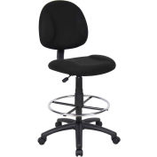 Interion® Office Stool with Teardrop Footrest - Vinyl - Black ...