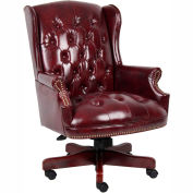 Boss Wingback Traditional Executive Chair - Burgundy