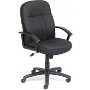 Boss Managers Office Chair with Arms - Fabric - Mid Back - Black