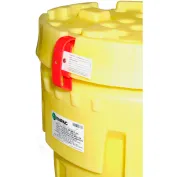 Yellow 95 Gal Overpack Plastic Drum, Screw-On Lid, 1690