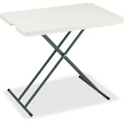 Interion® Adjustable Height Plastic Folding Table, 20" x 30", White