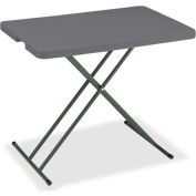 Interion® Adjustable Height Plastic Folding Table, 20" x 30", Charcoal
