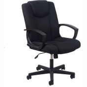 Essentials by OFM ESS-3080 Mid-Back Swivel Upholstered Task Chair, Black