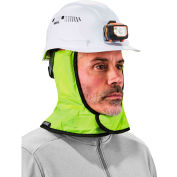 Ergodyne® N-Ferno® 6842 Winter Hard Hat Liner, 2-Layers, Shoulder Length, Lime