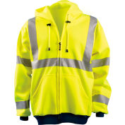 OccuNomix Hi-Vis Premium Wicking Hoodie, Class 3, Hi-Vis Yellow, 3XL, LUX-SWT3HZ-Y3X