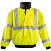 OccuNomix Premium Black Bottom Bomber Jacket, Class 3, Hi-Vis Yellow, 5XL, LUX-TJBJ-BY5X