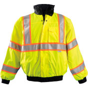 OccuNomix Premium Two-Tone Bomber Jacket, Class 3, Hi-Vis Yellow, 4XL, LUX-TJBJ2-Y4X