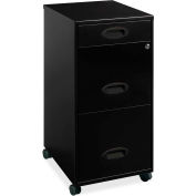 Lorell®  18" Deep 3-Drawer Mobile File Cabinet, Black