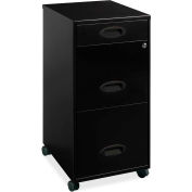 Lorell® 18" Deep 3-Drawer Mobile File Cabinet, Black
