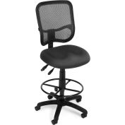 OFM Comfort Series Ergonomic Mesh Swivel Armless Task Chair with Drafting Kit, Mid Back, Gray