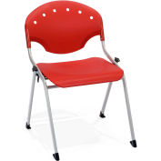 OFM Rico Stack Chair, Plastic, Red - Pkg Qty 4
