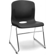 OFM Model 315 Multi-Use Stack Chair, Plastic Seat and Back, Black - Pkg Qty 4