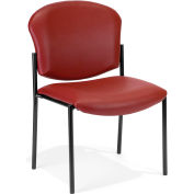 OFM Manor Series Armless Guest and Reception Chair, Anti-Microbial/Anti-Bacterial Vinyl, Wine