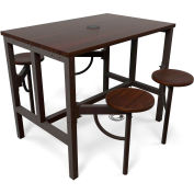 OFM Endure Series Standing Height 4 Seat Table, Walnut Top with Walnut Seats