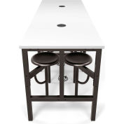 OFM Endure Series Standing Height 8 Seat Table, White Dry-Erase Top with Dark Vein Seats