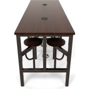 OFM Endure Series Standing Height 8 Seat Table, Walnut Top with Walnut Seats