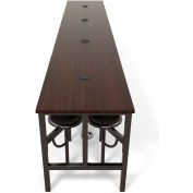 OFM Endure Series Standing Height 16 Seat Table, Walnut Top with Dark Vein Seats