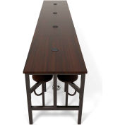 OFM Endure Series Standing Height 16 Seat Table, Walnut Top with Walnut Seats