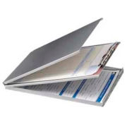 Officemate® Aluminum Forms Holder with Storage, Top Opening, 8-1/2" x 12", Silver