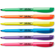 Bic® Brite Liner Highlighter, Chisel Tip, Assorted Fluorescent Ink, 12/Box