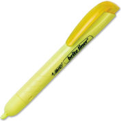 Bic® Brite Liner Retractable Highlighter, Chisel Tip, Fluorescent Yellow Ink, 1 Each