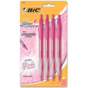 Bic® Atlantis Ballpoint Retractable Pen, Medium, Pink Barrel/Ink, 4/Pack