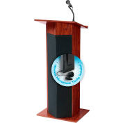 Oklahoma Sound Power Plus Podium / Lectern with Wireless Tieclip / Lavalier Mic, Mahogany