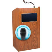 Oklahoma Sound Aristocrat Sound Podium / Lectern with Wireless Handheld Mic, Medium Oak