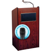 Oklahoma Sound Aristocrat Sound Podium / Lectern with Handheld Wireless Mic, Mahogany