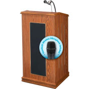 Oklahoma Sound Prestige Sound Podium / Lectern with Wireless Handheld Mic, Medium Oak