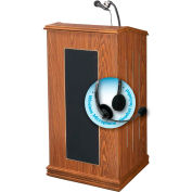 Oklahoma Sound Prestige Sound Podium / Lectern with Wireless Headset Mic, Medium Oak
