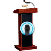 Oklahoma Sound Fixed Height Orator Podium / Lectern & Wireless Handheld Mic, Mahogany