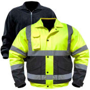 Utility Pro Hi-Vis Bomber Jacket W/Zip-Out Liner, XL, Yellow/Black