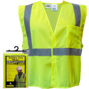Utility Pro Hi-Vis Mesh Vest in Hanger Bag, ANSI Class 2, L, Yellow