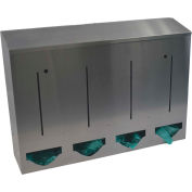 Omnimed® 307024 Stainless Steel Quadruple Bulk PPE Dispenser, 24"W x 5-3/4"D x 17"H