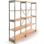 Excalibur Stockroom Shelving, AD5154872, 48"W X 15"D X 72"H, Galvanized/Pine, 5-Shelf-Add On