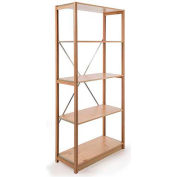 Excalibur Finished Display Shelving, SB5123672, 36"W X 12"D X 72"H, All Wood, 5-Shelf-Starter
