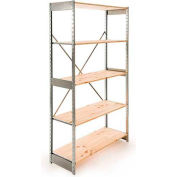 Excalibur Stockroom Shelving, SD6123684, 36"W X 12"D X 84"H, Galvanized/Pine, 6-Shelf-Starter