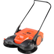 Haaga® 38" Battery Powered Triple Brush Push Power Sweeper - HAAGA 697
