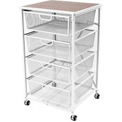 Origami DFS-04-WHITE 4 Drawer Kitchen Cart 20-3/5"L x 18-3/4"W x 34"H White