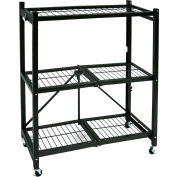 Origami R3-01W General Purpose Collapsible Shelf With Wheels, 3 Tier Steel