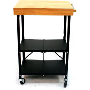 Origami RBT-03 Collapsible Kitchen Island Cart, 23" x 16" Shelf, Black